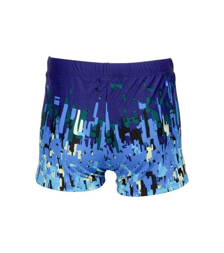 Blaue Digitalquadrate-Mix-Badeshorts für Fortgeschrittene