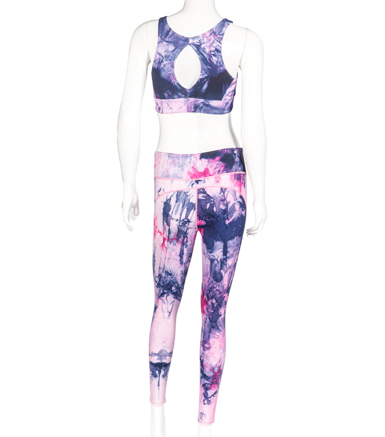 Damen-Yoga-Kleidung, sexy zweiteiliges Damen-Set, Sport-BH, Laufleggings, Batik-Yoga-Set