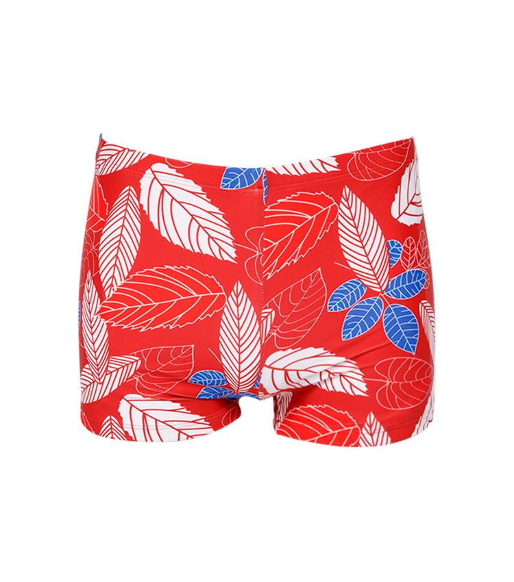 Badeshorts mit leuchtend rotem Zweig-Print