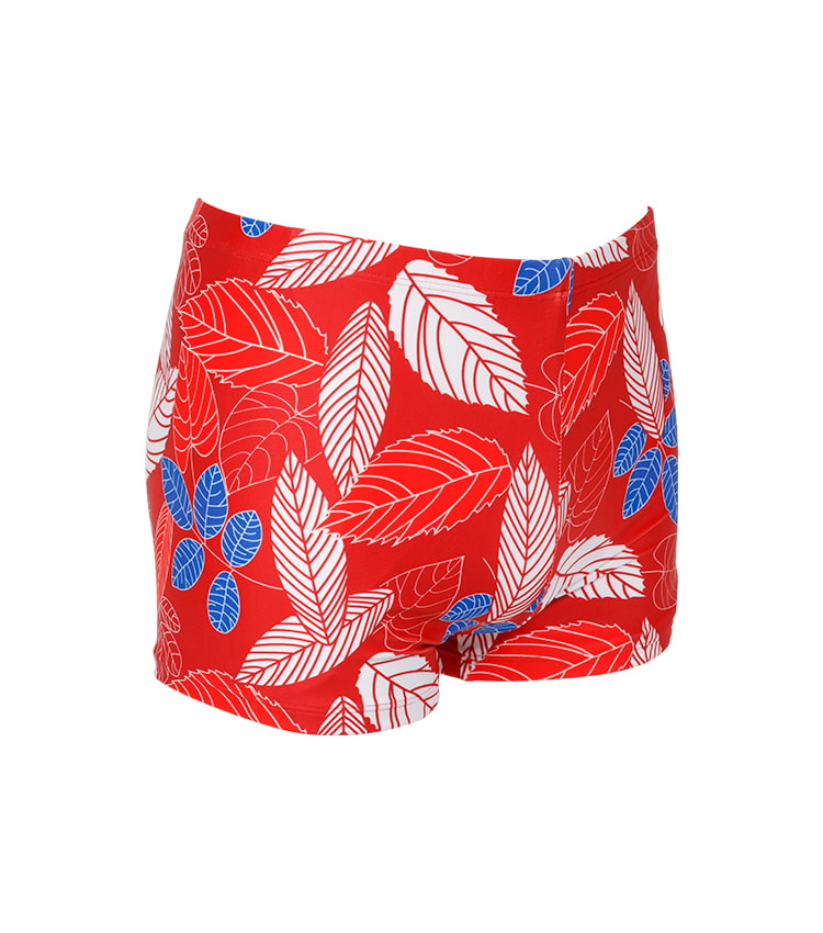 Badeshorts mit leuchtend rotem Zweig-Print