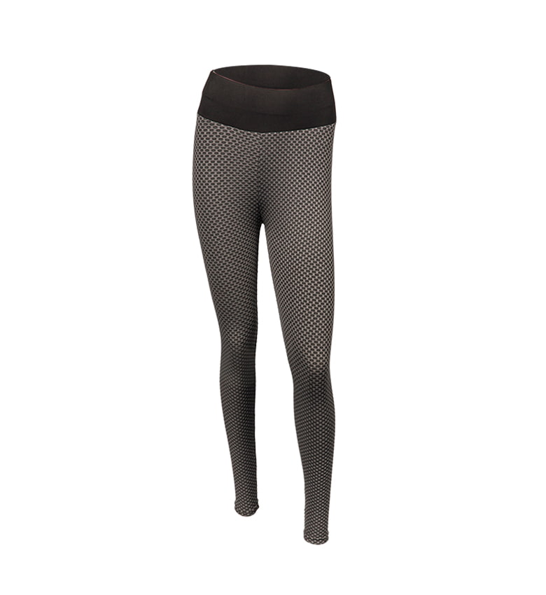 Fitness-Jacquard-Yogahose mit Blasengitter und hoher Taille für Damen