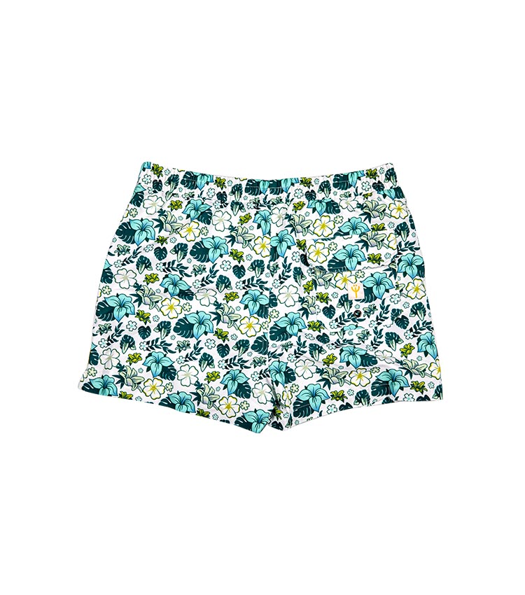 Saubere, blau bedruckte Strandhose